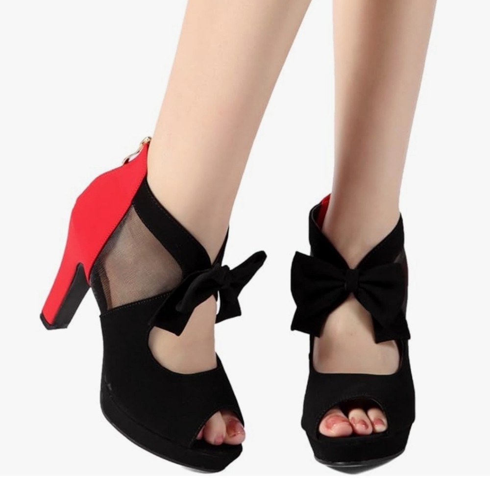 Elegant Black and Red Women's Heels